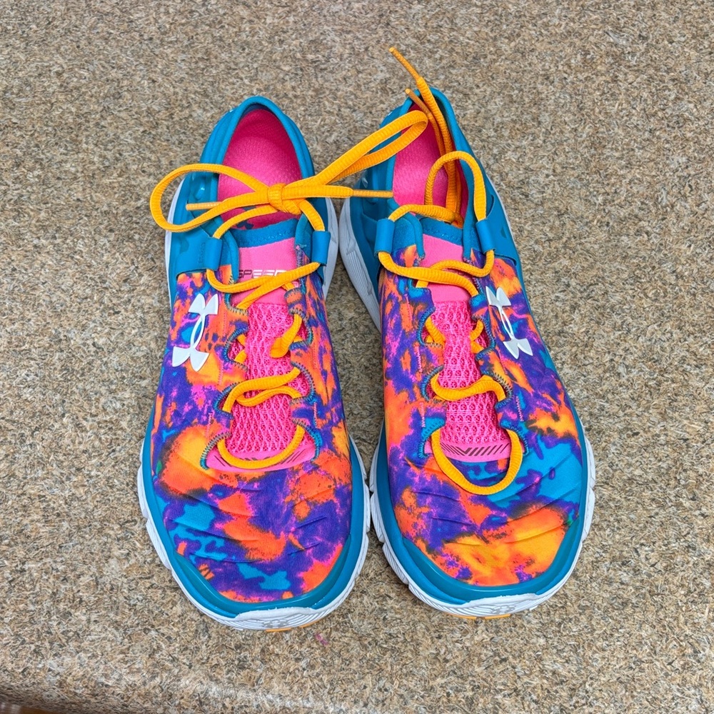 Under Armour Tie-Dye Athletic Shoes - Teal, Pink & Orange